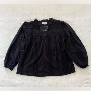 Velvet by Graham & Spencer Women’s Size  Small Black Eyelet Embroidered Blouse